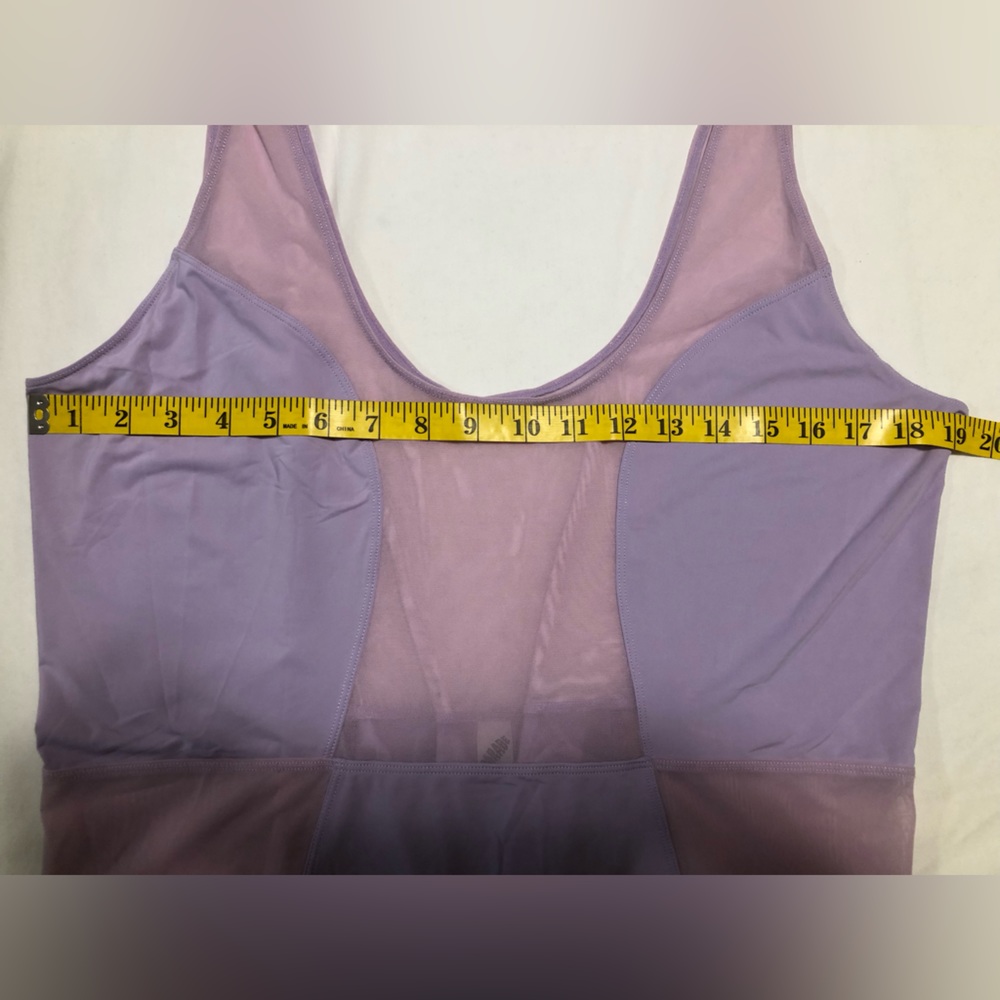 Parade lavender showoff tank bodysuit-silky and mesh fabric, 3X - Picture 4 of 8